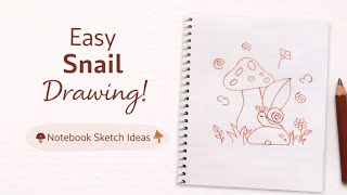 Easy Snail Drawing 🐌 Cute Aesthetic Doodle for Beginners. screenshot 1