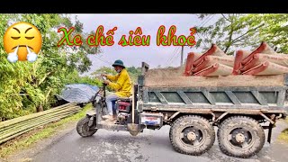 Công nông chở 1 khối cát và xi măng đến nông trại | máy xúc dosan | Sand scoop dosan excavators