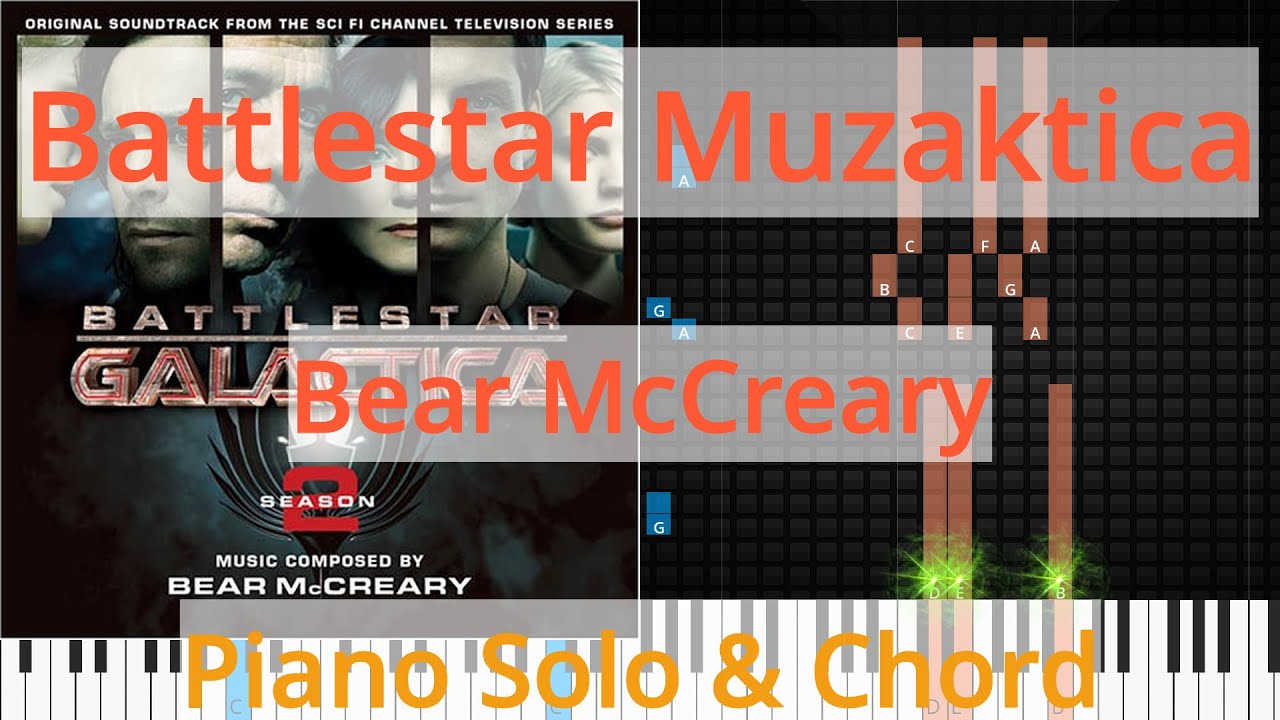 🎹Battlestar Muzaktica, Solo & Chord, Bear McCreary, Synthesia Piano ...