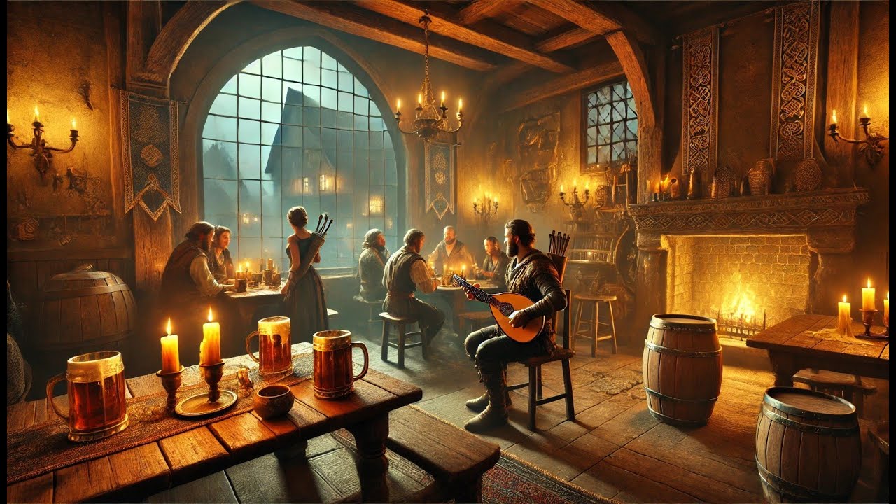 Relaxing Medieval Music & Fantasy Tavern Ambience - Celtic Bard Music ...