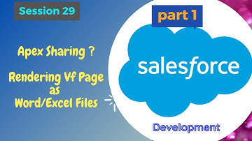 SF Dev Session 29 part1 Visualforce page rendering as word or excel & Apex Sharing