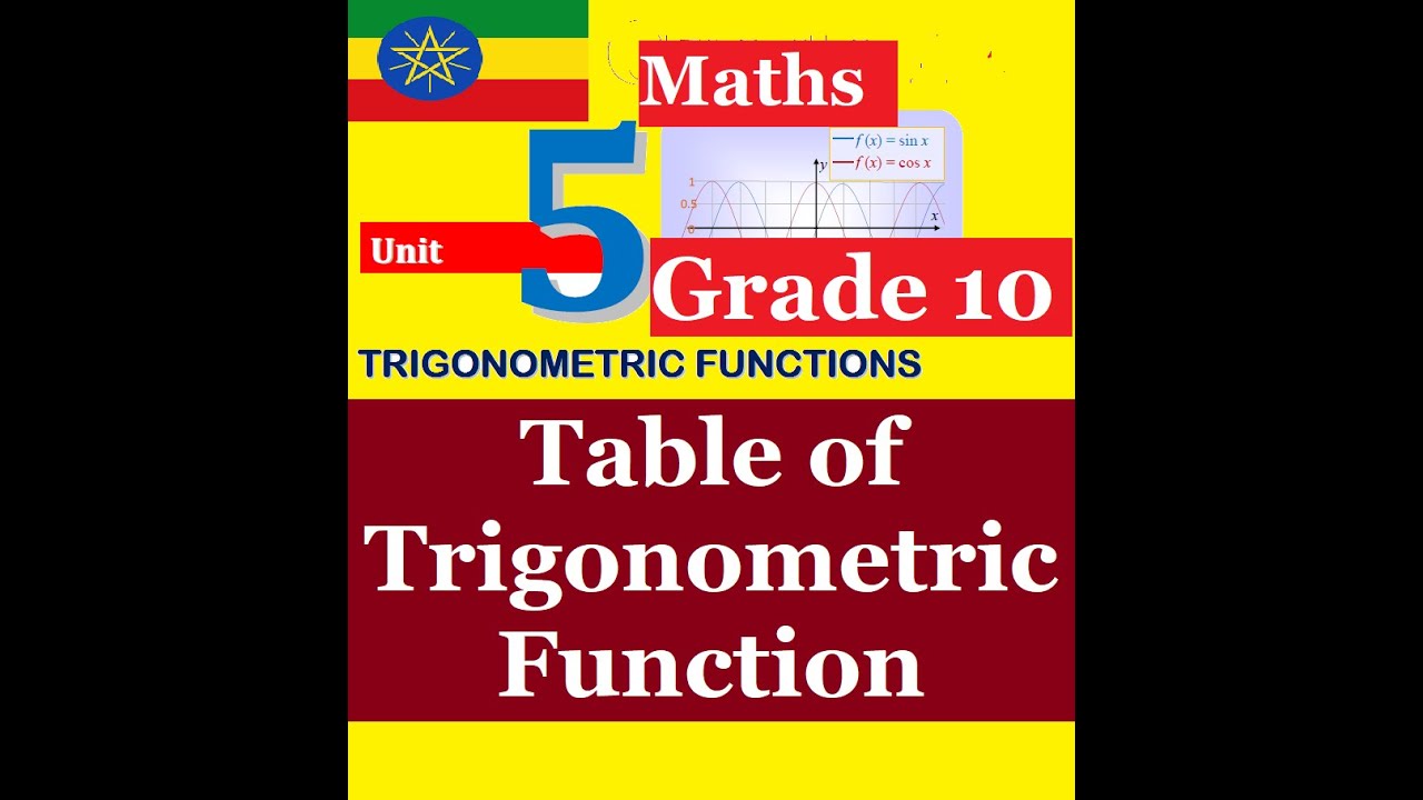 Mathematics Grade 10 Unit-5 table of the trigonometric function@mathT ...