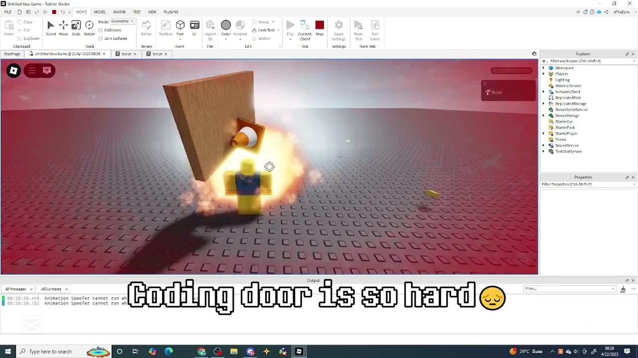 Coding Door in Roblox studio is hard😔