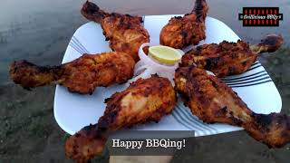 Recipe Chicken Tangdi Kebab on charcoal barbecue grill