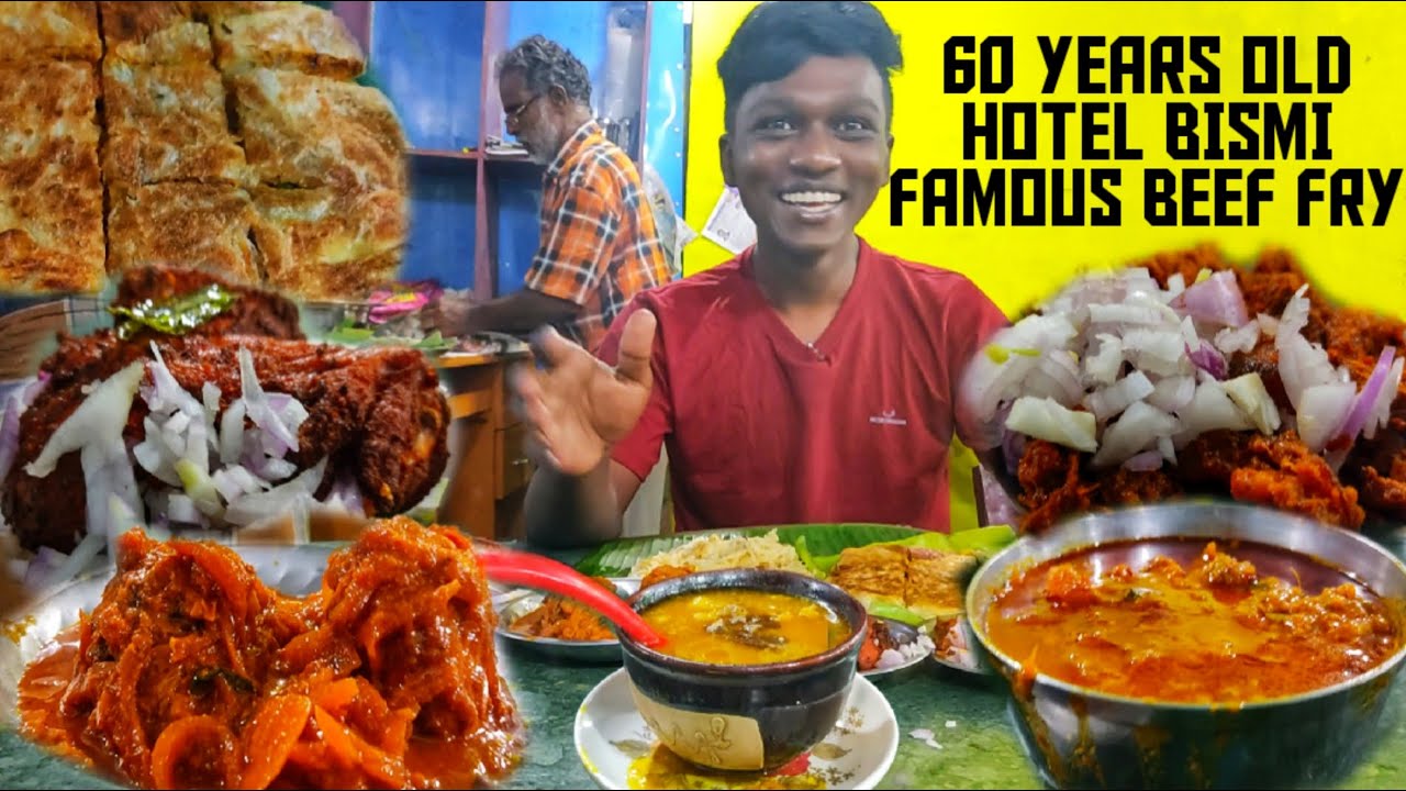Best Parotta and beef fry street food the famous hotel bismi best
