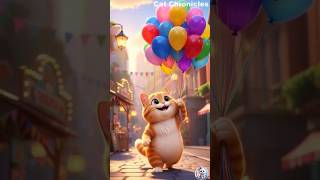 Oh No! 😱 Cat’s Balloons FLEW AWAY!🎈 #shorts #funny #animals #comedy #cat #cartoon #cute