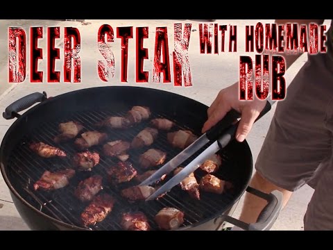 Grilling Venison Backstrap Steaks with a Homemade Rub and Bacon Recipe