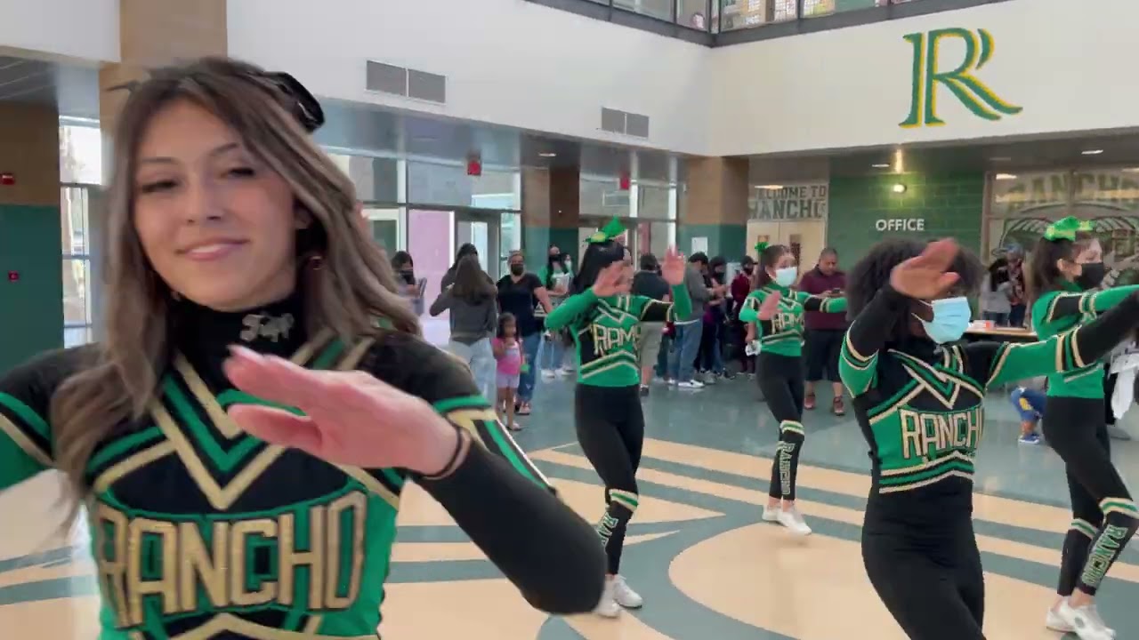 Rancho High School Rams Cheerleaders performing at our open house