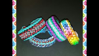 NEW Reversible Swan Rainbow Loom Bracelet/How To Tutorial (3 bars wide)