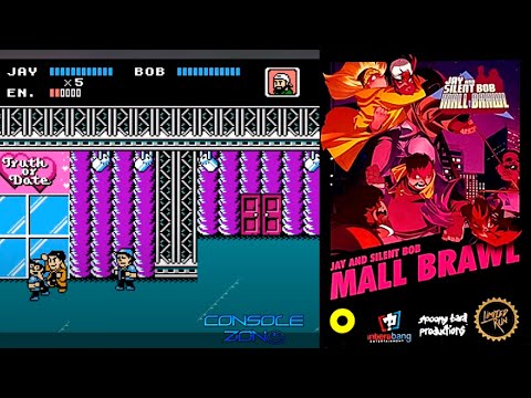 Видео: Jay and Silent Bob Mall Brawl - прохождение игры (+ секретный уровень) (NES, 8-bit)