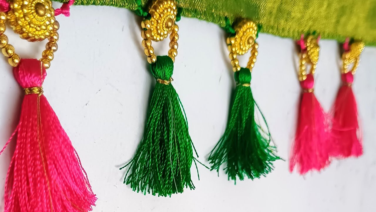 Saree kuchu design with beads 👌/saree kuchu designs