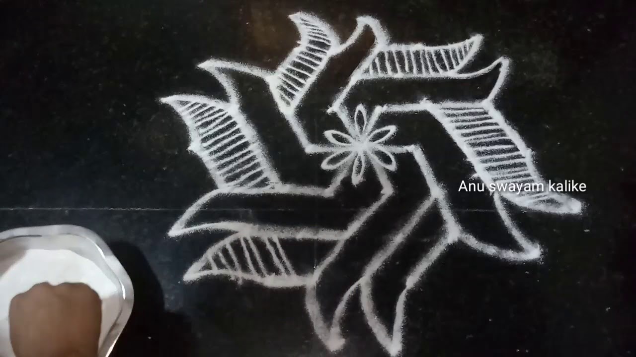 Easy Rangoli simple Rangoli In Kannada kolam Rangoli YouTube