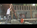 Lifting 12' treated post Lifting 12' treated post