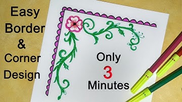 Border and Corner design for Students Project Khata || School Projects/Practical design step by step