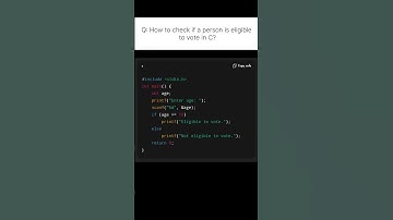 How to check a person is eligible to vote in C?#clanguage  #cprogramming  #bugpecharcha