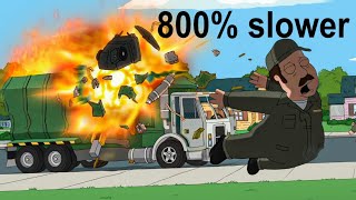 Family Guy - Laptop Causes Garbage Truck Explosion 800% Slower