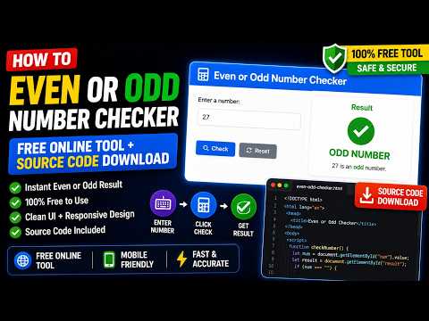 Even or Odd Number Checker | Free Online Tool + Source Code Download