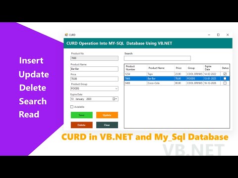 VB.NET- SQL (XAMPP) | insert, update, delete, search [CRUD] in Visual Basic Net