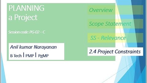 2 4   Project Constraints  Planning Process Group