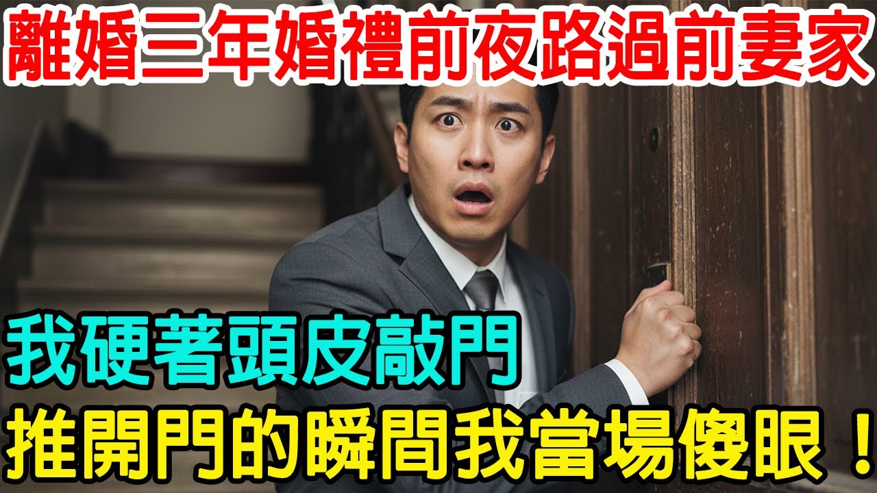 離婚三年婚禮前夜路過前妻家，我硬著頭皮敲門，推開門的瞬間我當場傻眼！