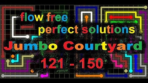 Flow Free - Jumbo Courtyard - Perfect Solutions for levels 121 - 150