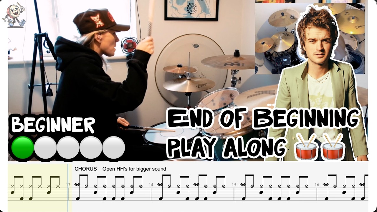 Djo - End of Beginning Drum Play Along 🥁 (Simple Groove, Simple Fills 🔥)