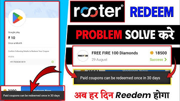 rooter paid can be redeemed once in 30 days problem solve | rooter redeem problem solved live proof🤫