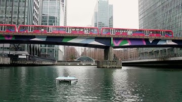 Plastic-eating robot shark in London’s Canary Wharf in a bid to reduce water pollution in the area