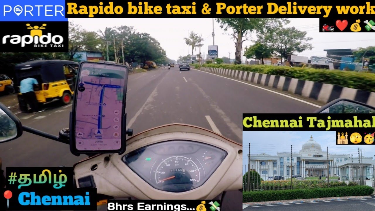 Chennai Tajmahal🫣🕌😂❤️ || Rapido bike taxi and porter delivery work🏍️💸 