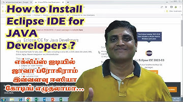 How to install eclipse ide for java developers in tamil