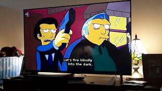 The Simpsons Fat Tony finds Bart & Milhouse trying to steal a Hood Ornament from his car