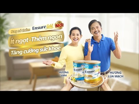 Video Ensure Gold Ít Ngọt mới, hương Lúa mạch & Vani - youtube
