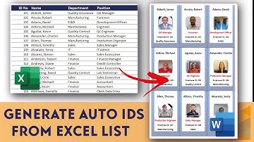 Generating Auto Employee ID Card From Excel Master List 🔴Word & Excel 🔴 MS Word Mail Merge