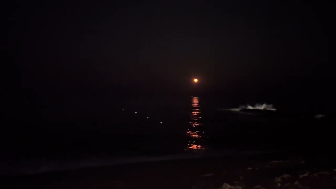 Strawberry Moon Magic 🌕✨ | Relaxing Night on New Jersey Beach