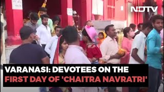 'Chaitra Navratri' Devotees Offer Prayers At Temple In Varanasi