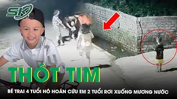 ‘Thót tim’ clip bé trai 4 tuổi nhanh trí hô hoán người lớn, cứu em 2 tuổi rơi xuống mương nước |SKĐS