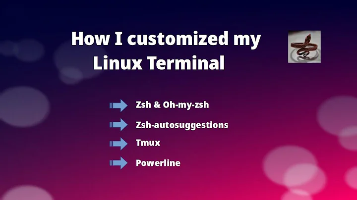 My linux terminal set up using oh-my-zsh, tmux and powerline
