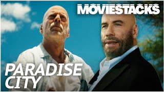 Bruce Willis \& John Travolta FACE-OFF | Paradise City - Official Trailer | MovieStacks