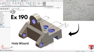 SolidWorks Tutorial Exercise 190 for beginners! SolidWorks Hole Wizard