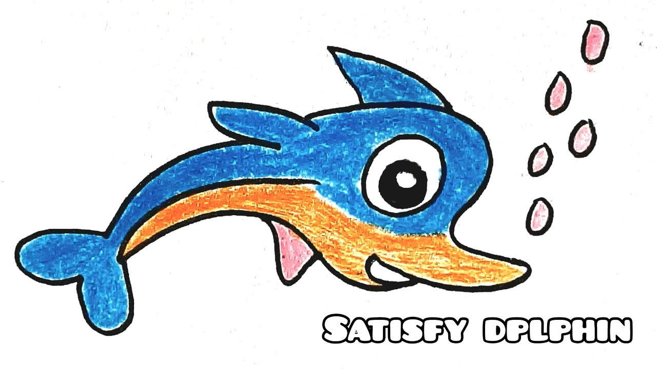 Hi Everyone !! Please Drawing A Dolphin For Kids || Learn To Draw A ...