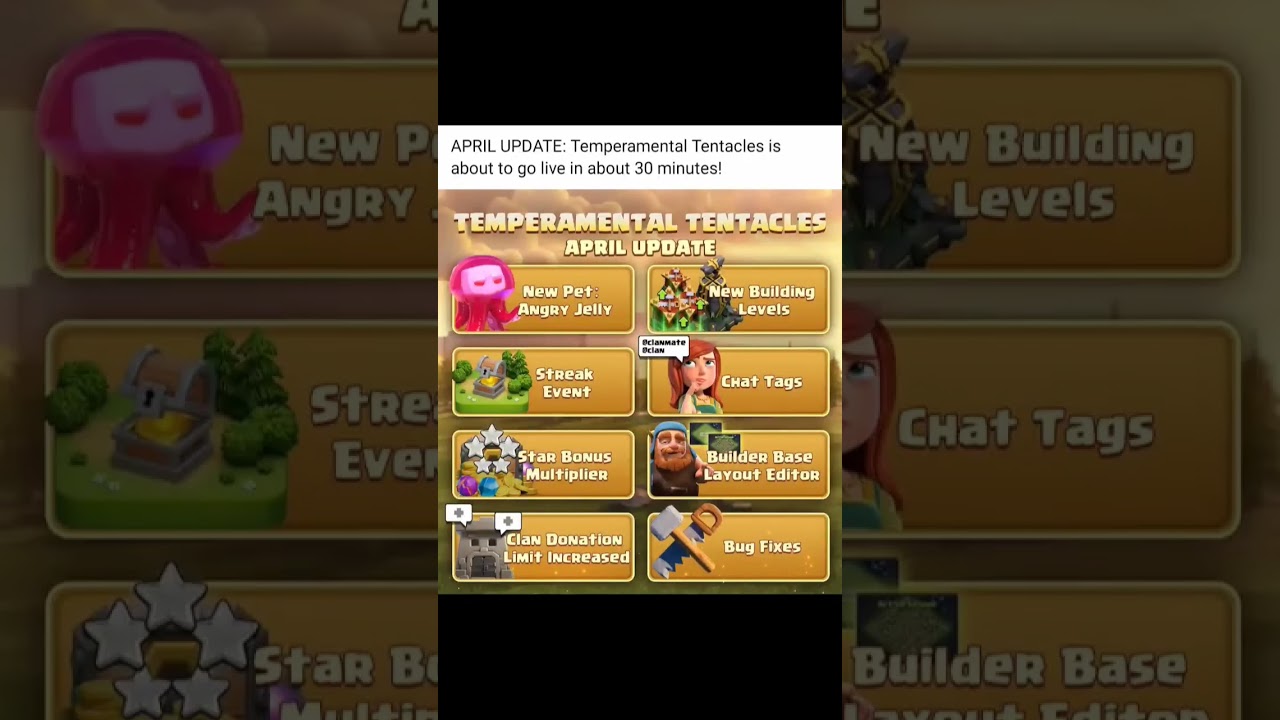 coc april month update|maintanence break|
