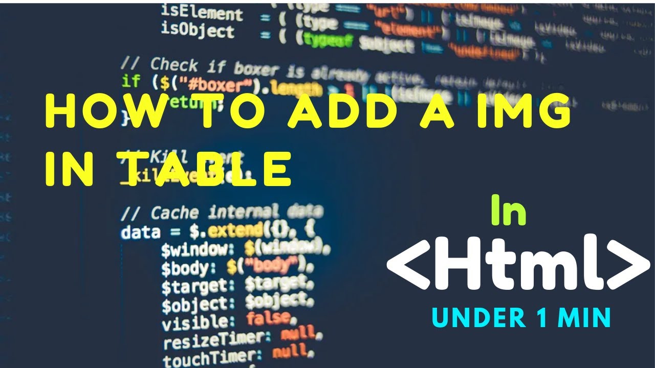 how to add a IMG in TABLE in HTML (under 1mins) - YouTube
