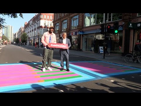 London Mayor unveils series of colourful road crossings