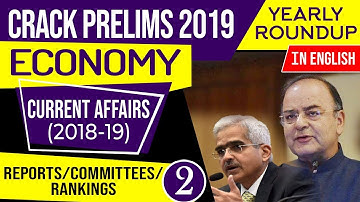 UPSC CSE Prelims 2019 Indian Economy Current Affairs 2018-19 yearly roundup, Set 7 in English