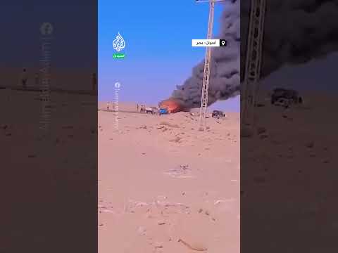 احتراق سيارة تقل سودانيين عائدين من مصر