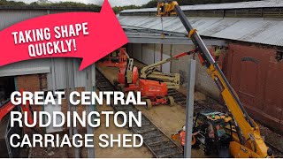 October update! Ruddington Carriage Shed construction progress at Great Central. by GCRofficial 3,659 views 6 months ago 3 minutes, 14 seconds