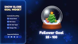 Snow Globe Goal Widget ❄️ Animated Twitch Sub & Donation Goal for OBS screenshot 4