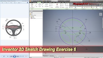 Inventor 2D Sketch Drawing Tutorial | Practice Exercise 6