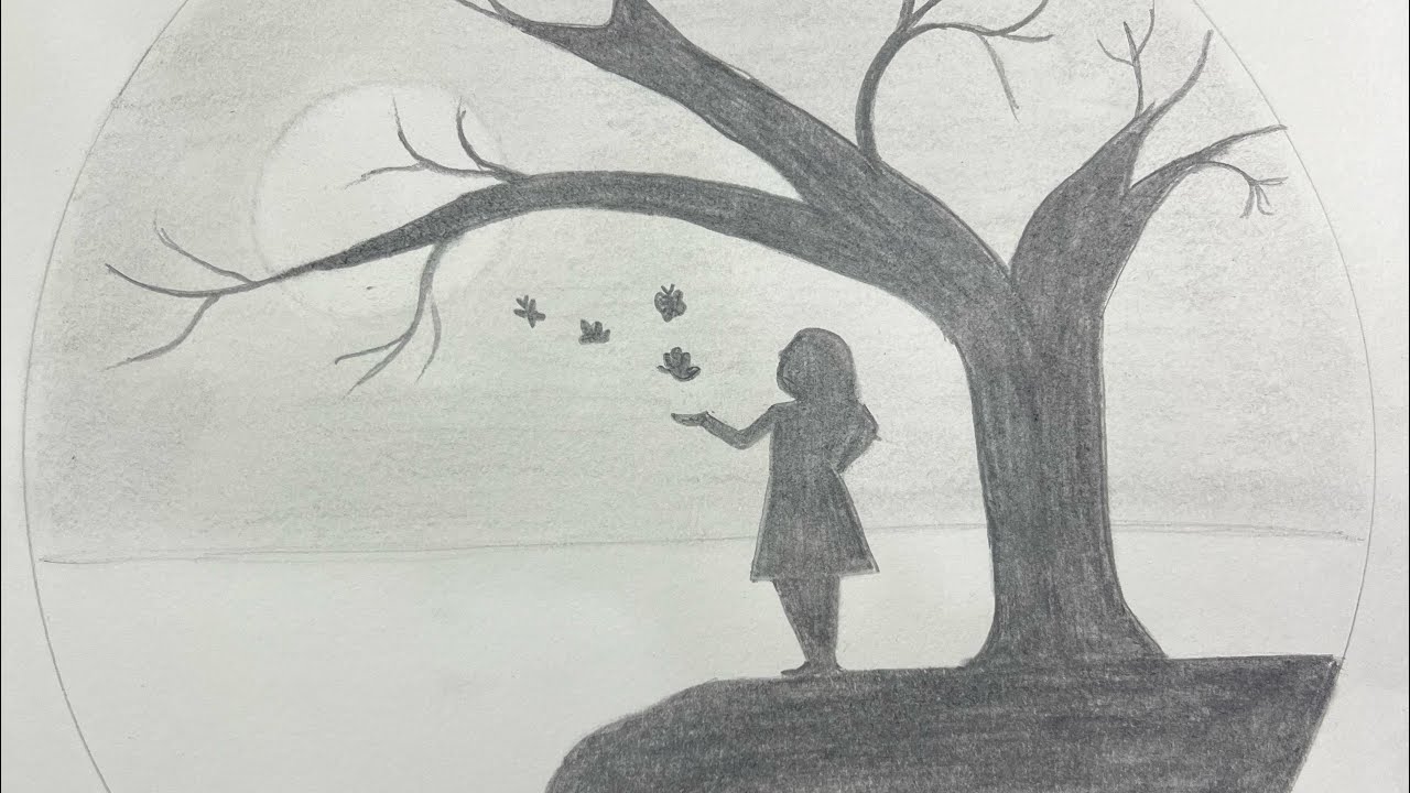 How to draw girl in moonlight artdrawing YouTube