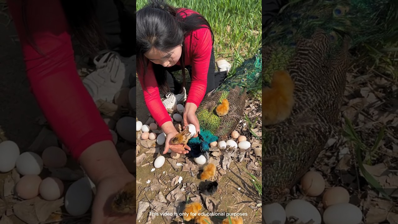 Why is this girl breaking the peacock's egg